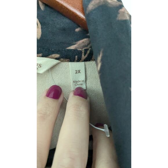 Soft Surroundings Shape Drape Faux Suede Jacket in Floral Multi - Picture 5 of 9